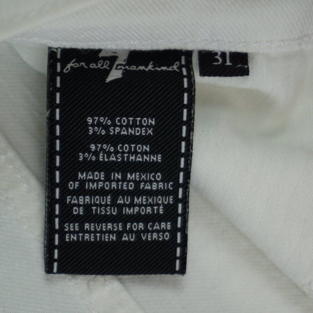 7 for All Mankind Mid Rise Rolled Cuffed Shorts in White Size 31 New - Picture 11 of 12